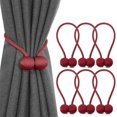 thumbnail image 1 of 6 paquetes de cordeles de cortina magnética para cortinas, cortinas, decoración de oficina para sala de estar, sin necesidad de herramientas (vino tinto) Feliz Sencillez, 1 of 4