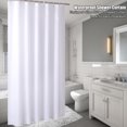 thumbnail image 4 of Cortina de ducha de baño impermeable a prueba de moho de poliéster con gancho blanco puro 240 * 180 cm, 4 of 8