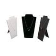 thumbnail image 2 of Wooden Necklace Stand White Pu Jewelry Pendant Display Holder Organizer Storage Easel Shelf Rack 3 Color 12.3*22.5cm Black PU, 2 of 6