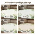thumbnail image 7 of ODIKA 8'x10' Washable Area Rug Cream Farmhouse Watercolor Forest Hardwood Long Symmetrical Vine Border with Leaf Clusters for Dining Room, Large Office, Lounge, Non-Slip Chair-Friendly Mat, 7 of 7