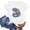 2#White, variant on DPTALR Women's Printed Round Neck Short Sleeve T-Shirt,White,Size S,Women's Plus ,Young Adult Tops