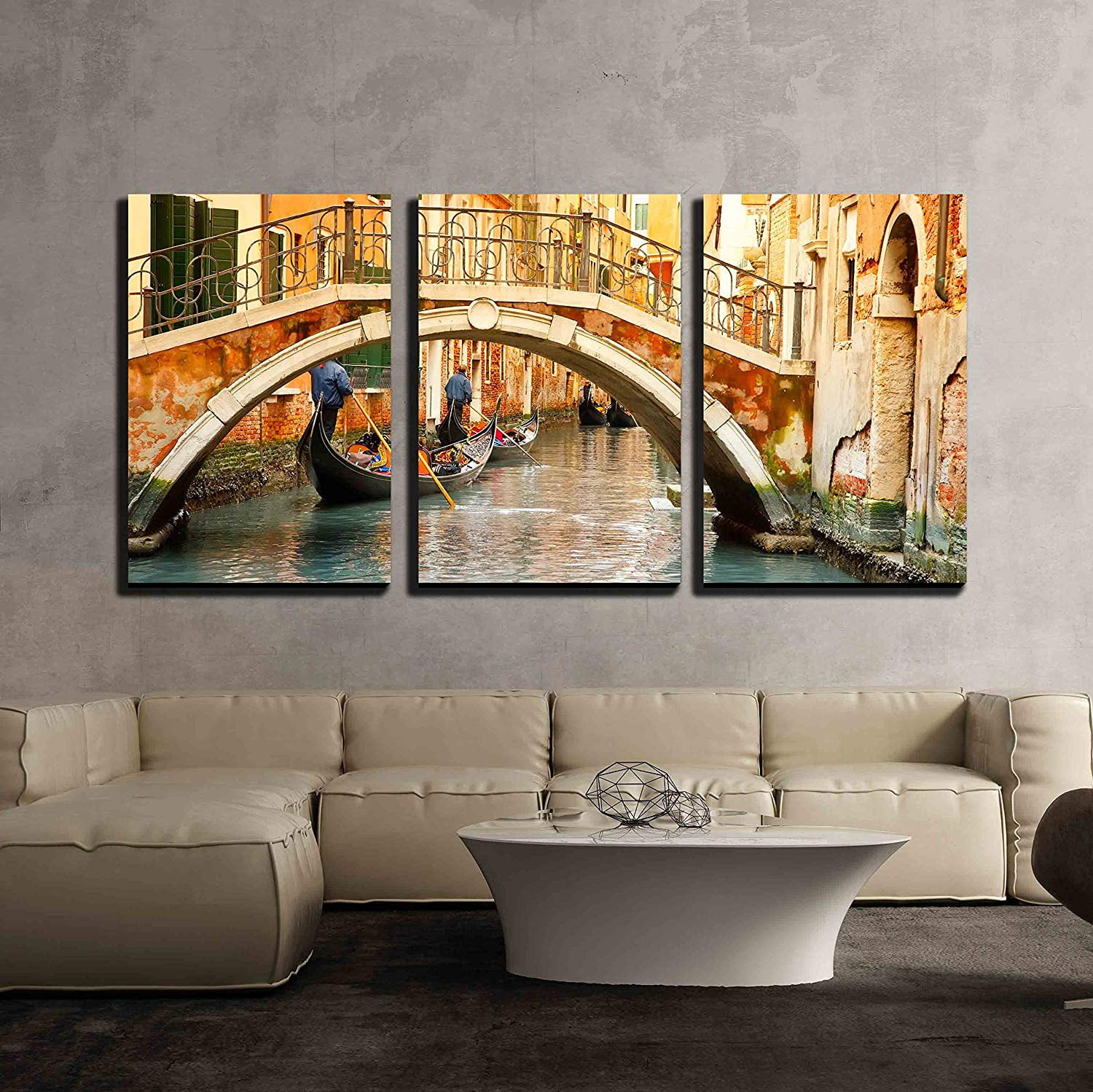 Wall26 3 Piece Canvas Wall Art Beautiful Landscape of Venice Modern Home Decor Stretched and