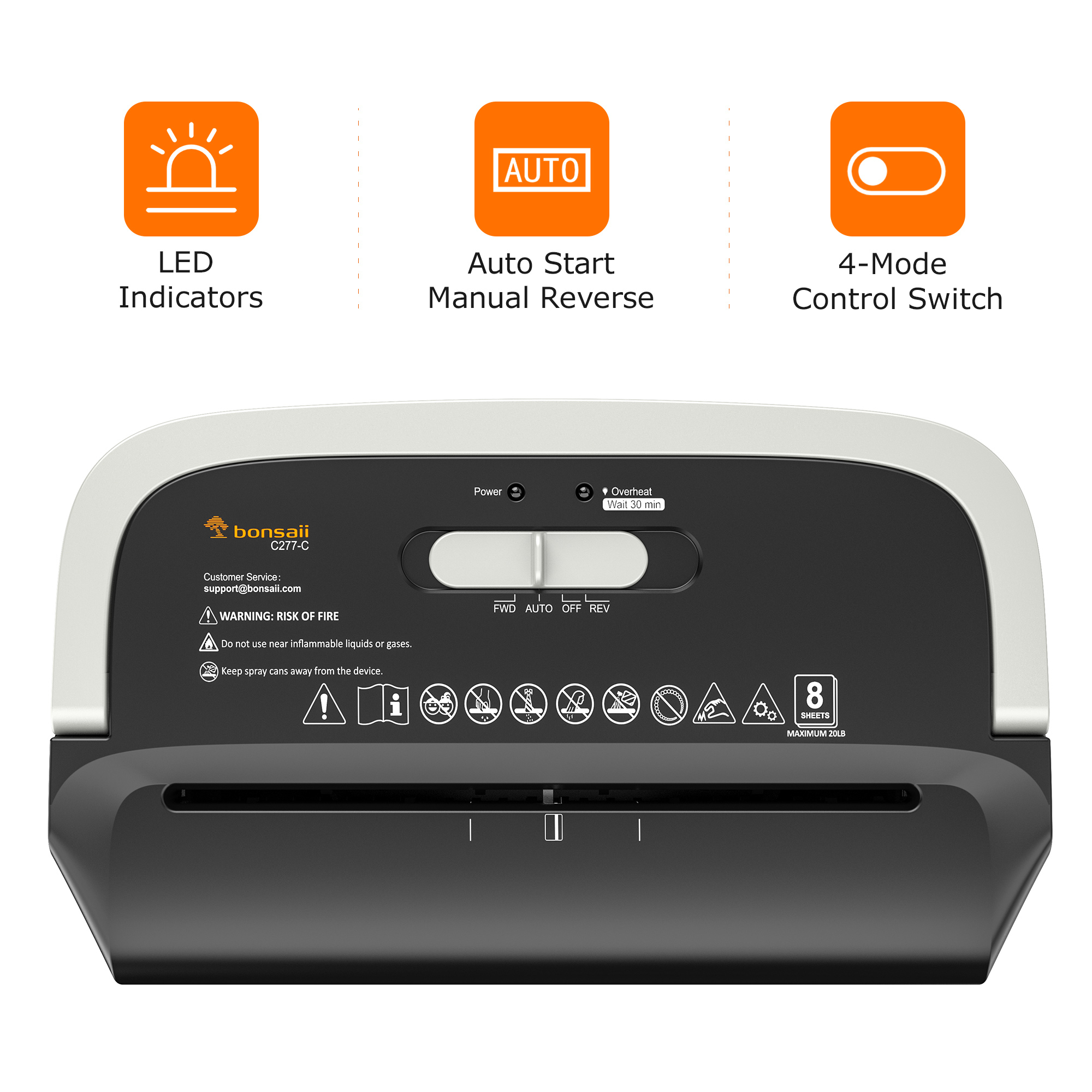 Bonsaii C277-C 8-Sheet Cross-Cut Paper Shredder photo 4