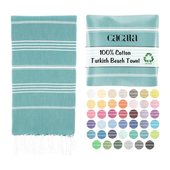 CACALA Pure Series Turkish Bath Towels – Traditional Peshtemal Design for Bathrooms, Beach, Sauna – 100% Natural Cotton, Ultra-S