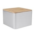 thumbnail image 4 of WHAMVOX  2 Pcs Tin Box with Bamboo Lid Storage Container Canisters Square Cookie Tins Jars, 4 of 8