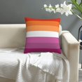 thumbnail image 3 of Lesbian Pride Flag Throw Pillow Cover Cozy Micro velvet 18x18 Inch Pillowcase Cushion Decorative Pillow Case for Car Home Sofa Bed Decor with Hidden Zipper, 3 of 7