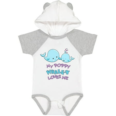 

Inktastic My Poppy Whale-y Loves Me Gift Baby Boy or Baby Girl Bodysuit