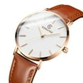 thumbnail image 1 of Reloj minimalista ultrafino de moda para hombre Correa de cuero delgada Acero inoxidable Cuarzo Wmkox8yii  gfajkfgbkjabf393, 1 of 3