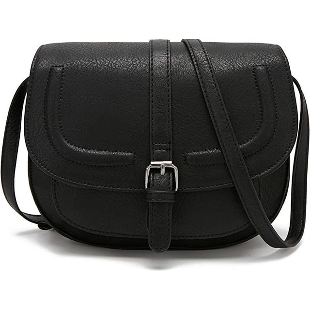 ZHAOCHENG Bolso bandolera negro-PU para mujer, bolso bandolera pequeño retro