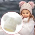 thumbnail image 2 of Womens Winter Hat Beanie Hats for Women Kids Winter Hat Toddler Knitted Pom Beanie Hat Cotton Lined Cap Baby Girls Boys Hat, 2 of 6