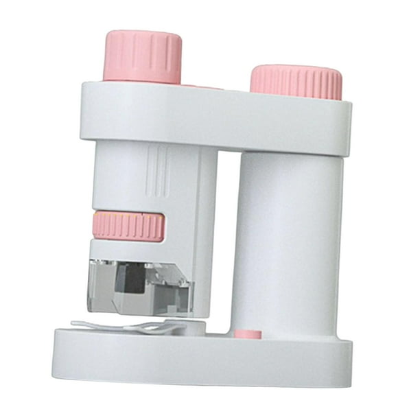 Microscopio portátil de mano 80-160x con juguete educativo electrónico portátil rosado
