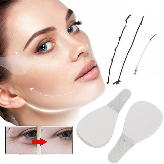 Juego de pegatinas invisibles para estiramiento facial Cinta de levantamiento de ojos instantánea Parche de elasticidad Cuidado facial