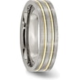 thumbnail image 5 of Chisel Titanium Brushed Yellow IP-plated 6.2mm Grooved Band - Ring Size 11.5, 5 of 8