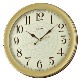 【極美品】FRESH SERVICE Wall Clock Khaki Seiko Stylish, Round, Noir Marble-Look Quartz Wall Clock