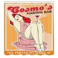 thumbnail image 3 of Ambesonne Pin up Shower Curtain, Martini Cocktail Colorful, 69"Wx70"L, Pale Orange and Scarlet, 3 of 5