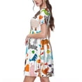 thumbnail image 2 of Lsque Animals Print Women's Casual Dress T-Shirt Summer Short Sleeve Scoop Neck Swing Dresses, 2 of 6