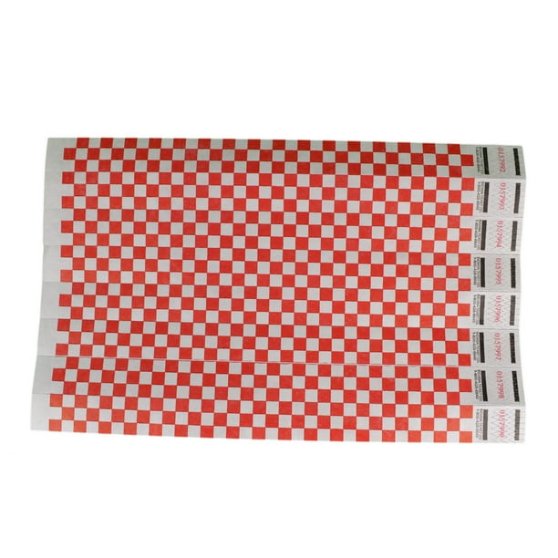 Tyrek Lot of 500 Red Checkered Flag Wristbands Event Admission Wrist Bands