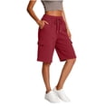 thumbnail image 5 of Gunia Capri Sweatpants For Women Knit Pocket Belted Casual Pants For Comfortable Everyday Wear With Functional Pockets Construction Summer Pants, 5 of 6