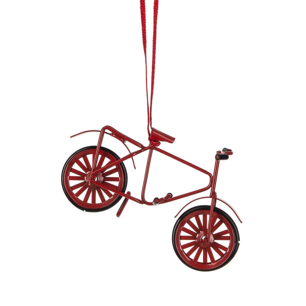 Vintage Red Bicycle 2.25 inch Metal Decorative Christmas Ornament