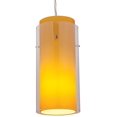 thumbnail image 2 of Access Lighting 23133-BS-CLAM Glass in Glass Brushed Steel Shade in Clear Outer Amber Inner, Cylinder, 2 of 3