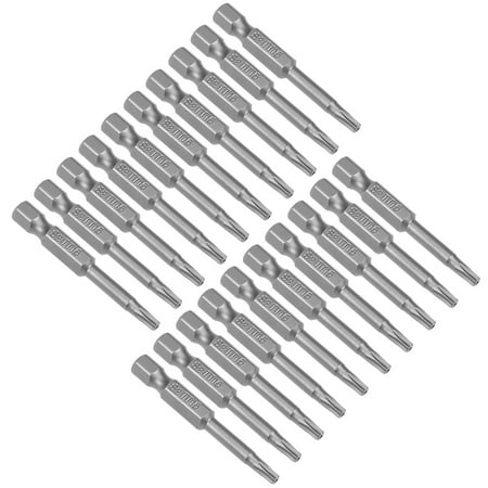 

20pcs 50mm 1/4 Hex Shank T15 Magnetic Torx Head Security Screwdriver Bits S2