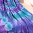 thumbnail image 3 of Purple Blue Tie Dye Spiral Pattern Blanket,Comfortable Soft Flannel Throw Blanket,All Season,Warm Lightweight Blankets for Sofa Bed Couch Living Room Chair,60"x80", 3 of 4