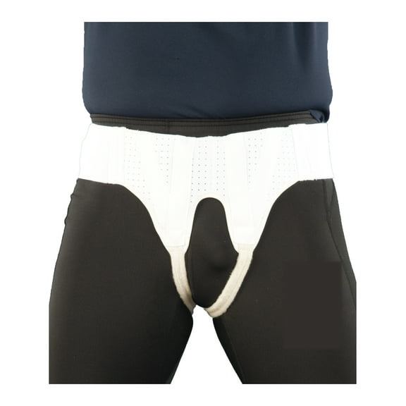 AT Surgical Double Inguinal Hernia Belt Support Truss Brace White Large