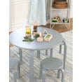thumbnail image 5 of Guidecraft Kids' Nordic Table and Chairs Set - Gray: Childrens Wood Round Toddler Activity Table for Playroom with 4 Stacking Stools, 5 of 7