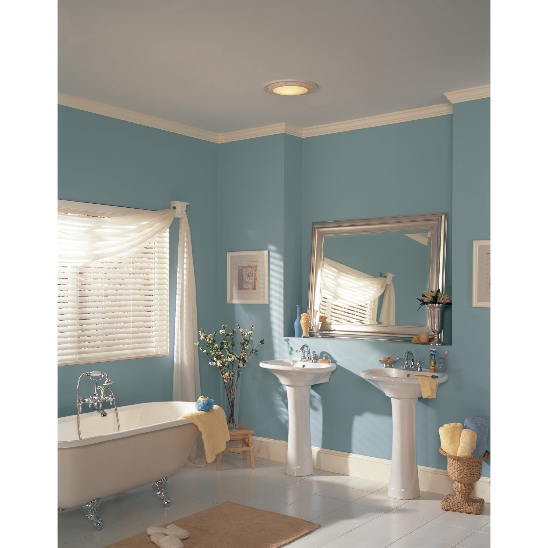 Broan Ventilation Fan w/ Light and Night Light, Round White Grille with  Glass Lens, 100 CFM - Walmart.com