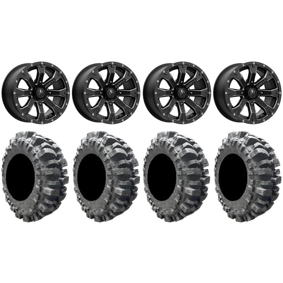 MSA Bounty 15" Wheels Black 31" Bogger Tires Kawasaki Teryx Mule