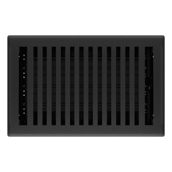 6in x 10in Imperial Montezuma Style Black Iron Metal Floor Register - Overall 7 1/4" x 11 1/4"