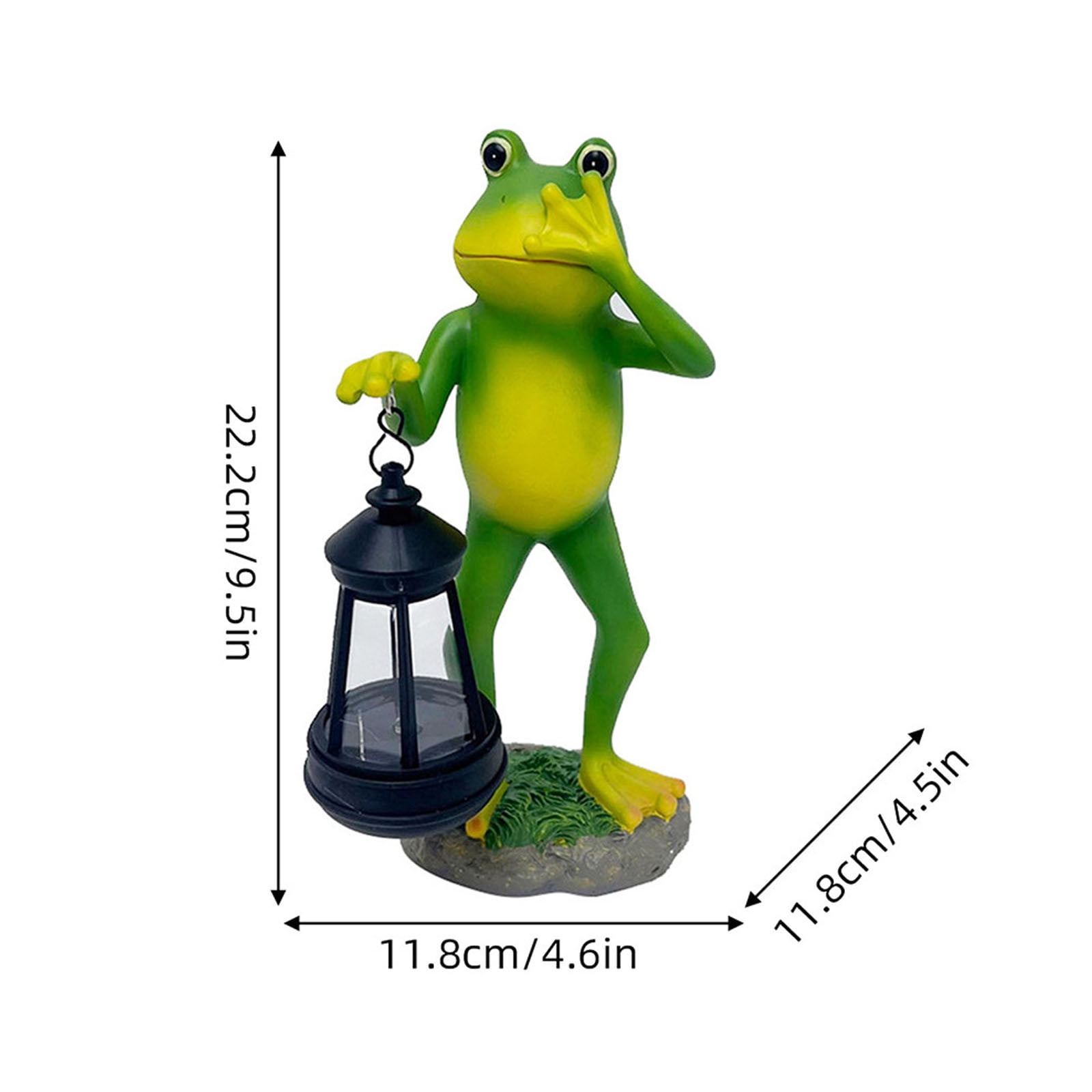 Outdoor Frog Garden Decor: 9.5'' Yard Decoration with LED Lantern Funny Solar Parent-Child Frog Statue, IP44 Waterproof,Birthday Gifts for Women