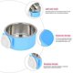 thumbnail image 2 of Cuenco de comida para perros y gatos, alimentador de mascotas de acero inoxidable, cuenco colgante 2 en 1, soporte de jaula para animales pequeños, perro, gato, conejo, pájaro, azul, 2 of 5