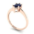 thumbnail image 2 of 1.0ct Pear Cut Blue Sapphire 18k Pink Rose Gold Engraving Statement Bridal Wedding Solitaire Designer Ring Size 4.5, 2 of 5