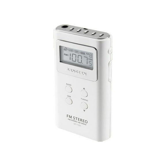 SangeanĀ® Dt-120 White Pocket Am/Fm Digitl Radio (White)