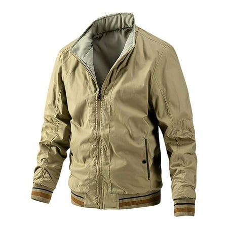 PuLe Jackets for Men Men s Solid Color Casual Loose Fitting Long Sleeved Hooded Jacket Can Be Worn In Both Directions Long Sleeve Hoodless Casual Outwear Jackets