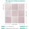 thumbnail image 3 of Thicker Pink Peel and Stick Tiles- 10 pcs of 12" x 12" - 3D Adhesive Square Peel and Stick Tiles Backsplash for Kitchen, Bathroom, Removable, Waterproof, Vinyl Wall Tile, 3 of 12