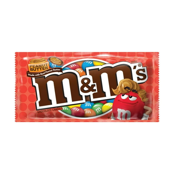 M&M's, Peanut Butter Chocolate Candy, 1.63 Oz, 24 Ct