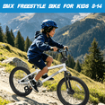 thumbnail image 6 of Korimefa Freestyle BMX Bikes, 18 inch Kids Bicycles for 7-12 Years Old Boys Child Tween Teen, with Aluminum Alloy U-Brake, Rear R-Brake, Hand Brake Levers & Front Rear Pedals, White, 6 of 16