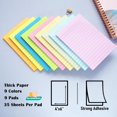 thumbnail image 2 of Notas adhesivas rayadas HQCME (paquete de 9), 10 x 15 cm, 9 colores, 35 hojas, 2 of 7