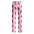 thumbnail image 5 of Pink Halloween Pajamas Womens Pajama Pants Women's Halloween wide leg pants. High waist, soft, comfy, baggy style, with pockets. Great for parties. S, 5 of 6