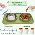 thumbnail image 4 of Stainless Steel Double Dog Food Bowls with Non-Spill Plastic Mat, 4 of 5