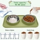 thumbnail image 4 of La comida de perro doble rueda los cuencos de la comida y del agua del acero inoxidable con la estera plástica del no derrame, 4 of 5