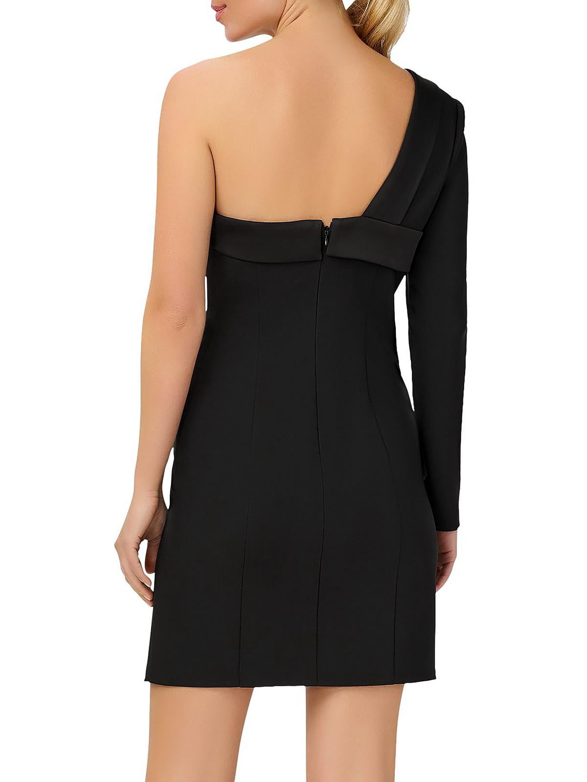 aidan mattox one shoulder cocktail dress NEW! Aidan Mattox by Adrianna Papell Black One Shoulder Cocktail Dress Size 4
