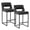 Black/Black Leg, variant on ClinQ Counter Height Bar Stools Set of 1, Hollow Back Kitchen Island Barstools, Upholstered Faux Leather Counter Stools with Metal Frame, Beige