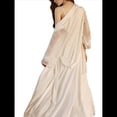 thumbnail image 3 of Camisón Extra de Satén con Cuello en V y Larga para Mujer, de Spa, de Baño L, 3 of 10
