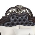 thumbnail image 2 of Benjara BM219491 Leatherette & Wood Queen Headboard with Carving & Mirror Inlay, Brown, 2 of 5