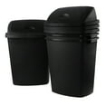 thumbnail image 3 of Xowine 18 Gallon Plastic Trash Can Swing Top Lid, Set of 4 Swing Lid Garbage Bins for Kitchen, Black, 3 of 9