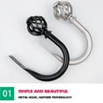 thumbnail image 6 of Zmeidao 2 Pack Curtain Holdback Hooks,U-Shaped Hook Wall Mounted Curtain Tieback Hook,Decorative Window Curtain Holdbacks for Drapes Metal Curtain Holder Curtain Accessories Square Black, 6 of 9