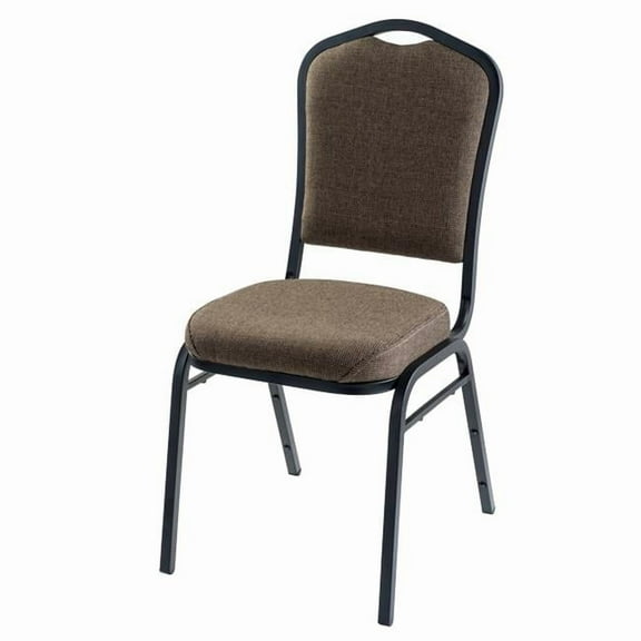 Deluxe Fabric Upholstered Padded Stack Chair, Natural Taupe & Black Santex
